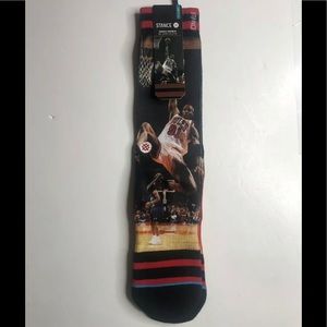 NWT Dennis Rodman the Worm Chicago Bulls socks L